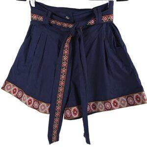 NWT CHUFY‎ KATHMANDU HEIGHTS Keket Shorts 
Pleated Navy Boho Belted Tie MEDIUM